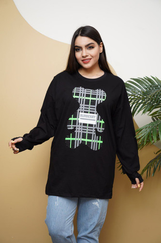 بلوز لانگ فینگر دار مشکی قیمت هر عدد (275)